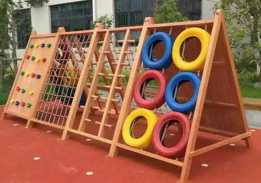 幼兒園戶外實木組合攀爬玩具